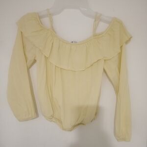 H&M off shoulders light yellow sz 13/14